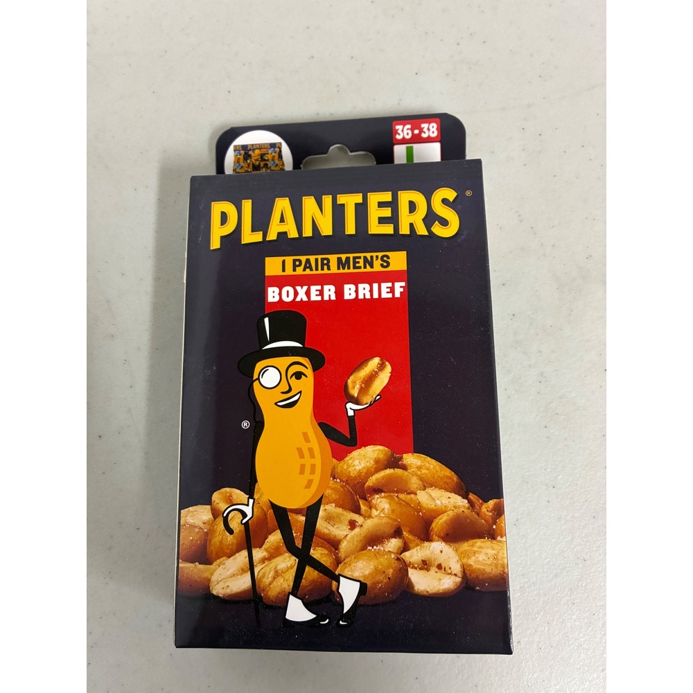 Planters Mr Peanut Mens Boxer Briefs‎ Large 36-38 Novelty Graphic Underwear NEW